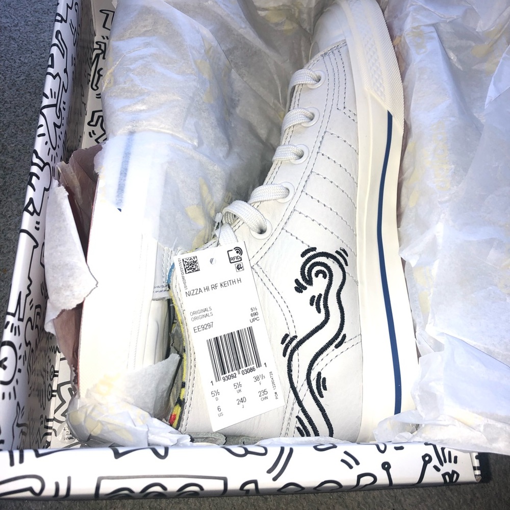 AUTHENTIC NIZZA HI RF KEITH HARING  SNEAKERS *NIB* - Picture 2 of 8